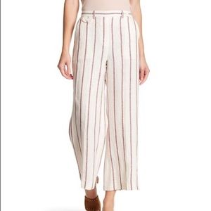 Theory Nadeema Linen Pinstripe Capri Pants Size 4